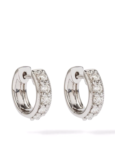 Annoushka 18kt White Gold Dusty Diamonds Hoop Earrings In Silver
