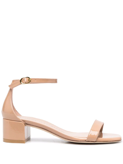 Stuart Weitzman Block Heel Sandals In Beige