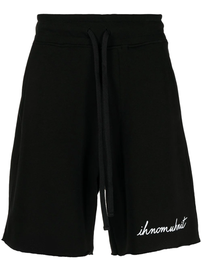 Ih Nom Uh Nit Logo-print Cotton Track Shorts In Schwarz