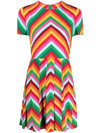 Valentino Pleated Striped Silk-crepe Mini Dress In Green