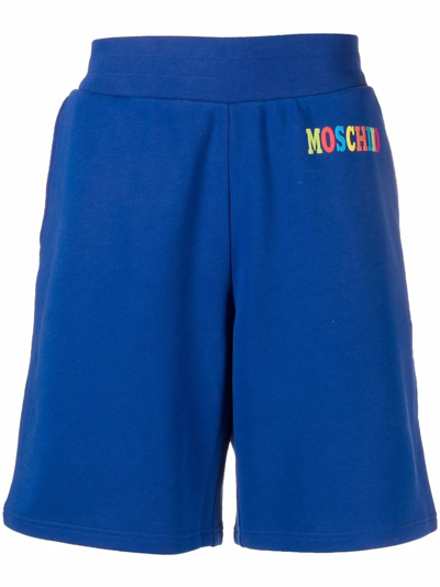 Moschino Logo-print Detail Shorts In Blu