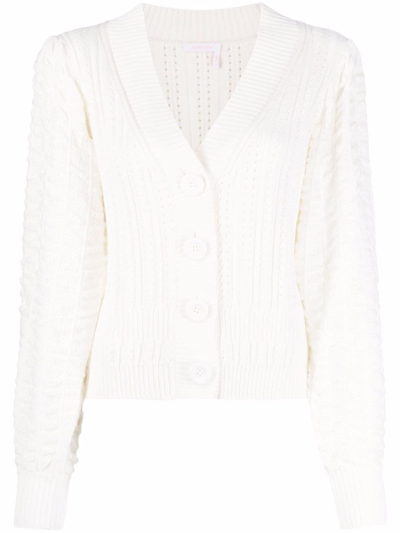See By Chloé Textured Knit Cardigan In Weiss