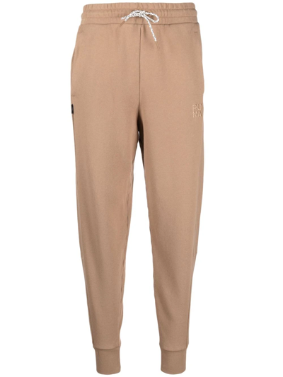 Puma Logo-embroidered Track Trousers In Brown