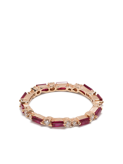 Suzanne Kalan 18kt Rose Gold Ruby And Diamond Eternity Ring