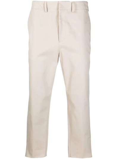 Fendi Cropped Straight-leg Trousers In Nude