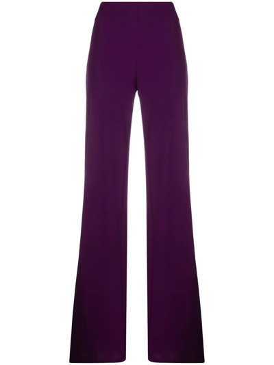 Alberta Ferretti Flared Stretch Trousers In Violett