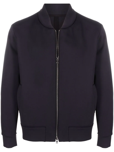 Harris Wharf London Two-pocket Zip-up Bomber Jacket In Blue