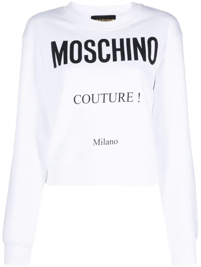 Moschino Logo-print Sweatshirt In White