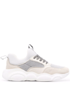 Moschino Lace-up Mesh Trainers In Neutrals