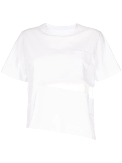 Sacai 's' Logo Appliqué Cotton Jersey T-shirt In White