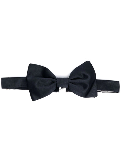 Canali Silk Woven Bow-tie In Blue