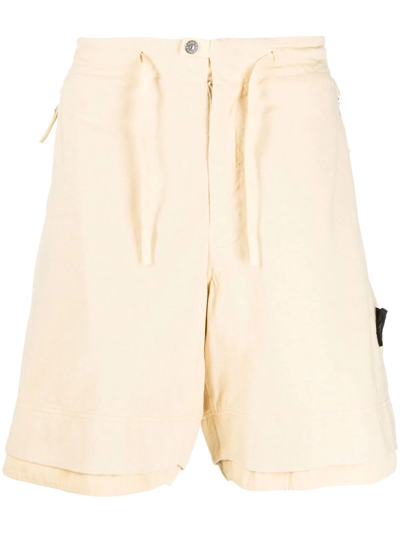 Stone Island Shadow Project Speckled-cotton Bermuda Shorts In Yellow