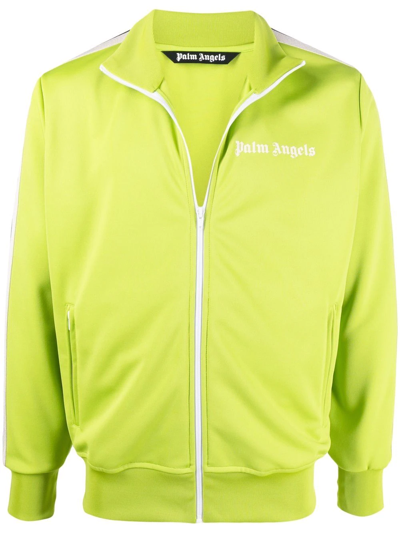 Palm Angels Logo-print Side-stripe Track Jacket In Green