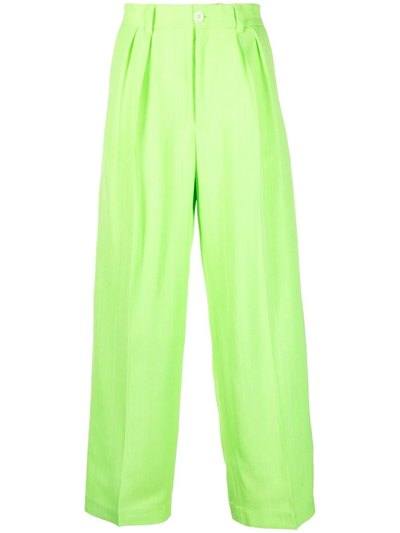 Jacquemus Mela Viscose Trousers In Green