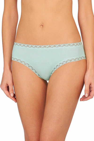Natori Bliss Girl Comfortable Brief Panty Underwear With Lace Trim In Soft Mint