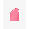 Jacquemus La Maille Ascu One Shoulder Knit Top In Pink