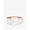 Carolina Herrera Leather Square-buckle Belt In Off White