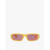 Jacquemus Les Lunettes Altu Rectangular-frame Acetate Sunglasses In Orange