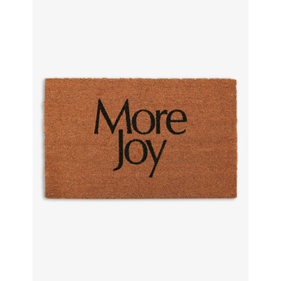 More Joy Brown Text-print Coir Doormat 47cm X 76cm