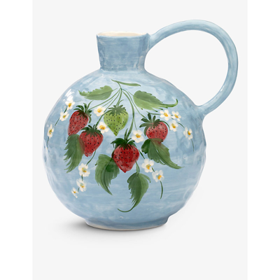 Anna + Nina Multi-coloured Strawberry Fields Graphic-print Ceramic Vase 30cm