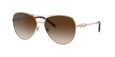 Tiffany & Co Tf3082 Butterfly-frame Metal And Acetate Sunglasses In Brown Gradient