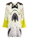 Valentino Tropical World Arazzo Dress In Lime Color In Green