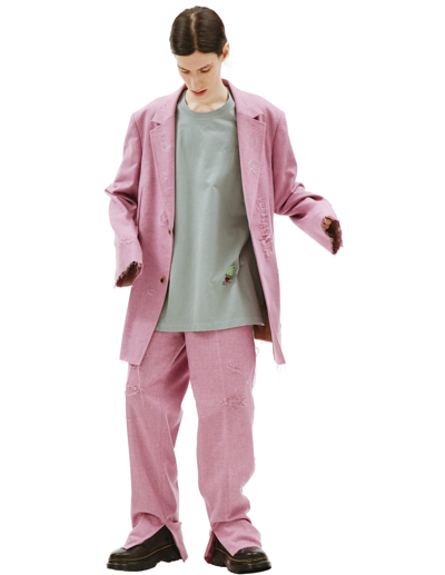 Doublet Recycle Wool Damaged Jacket In Pink | ModeSens