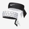 Nike Dri-fit Reversible Printed Head Tie In White,black