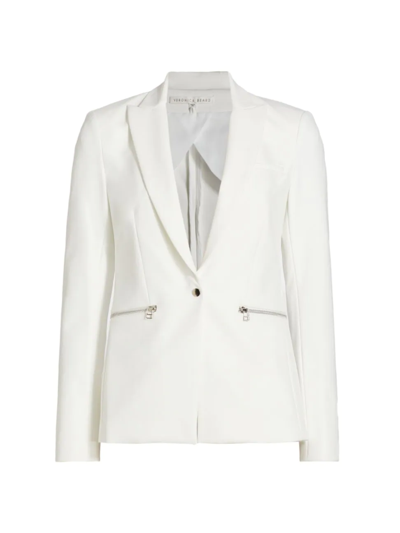 Veronica Beard Core Scuba Jacket In White