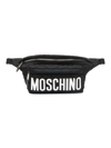 Moschino Quilted Nylon Logo Belt Bag In Fantasy Black