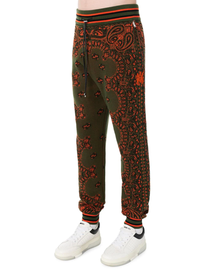 Amiri Bandana Jogger Sweatpants In Green Orange