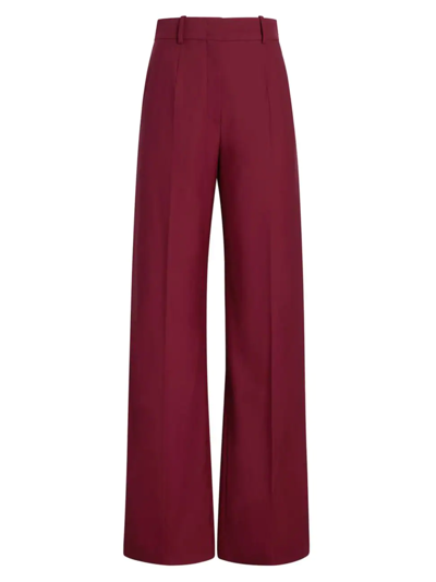 Another Tomorrow Wide Leg Suit Pant In Maroon