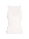 Another Tomorrow Core Plunging V-neck Tank Top In White