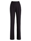 Another Tomorrow Tailored Organic-cotton Blend Wide-leg Trousers In Black
