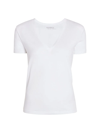 Another Tomorrow Women's Core V-neck T-shirt In White