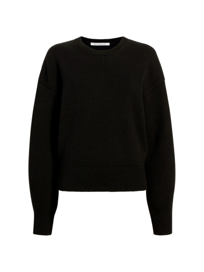 Another Tomorrow Relaxed Cashmere Crewneck Sweater In Black