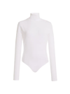 Another Tomorrow Long-sleeve Turtleneck Bodysuit In White