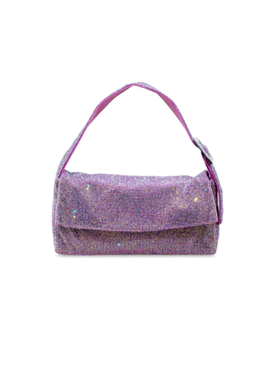 Benedetta Bruzziches Purple Large Vitty Shoulder Bag With Rhinestones