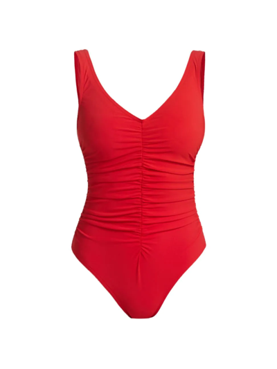 Karla Colletto Swim V-neck Underwire Swimsuit In Cherry