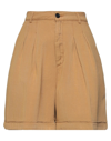 Department 5 Woman Shorts & Bermuda Shorts Camel Size 30 Tencel, Linen In Beige