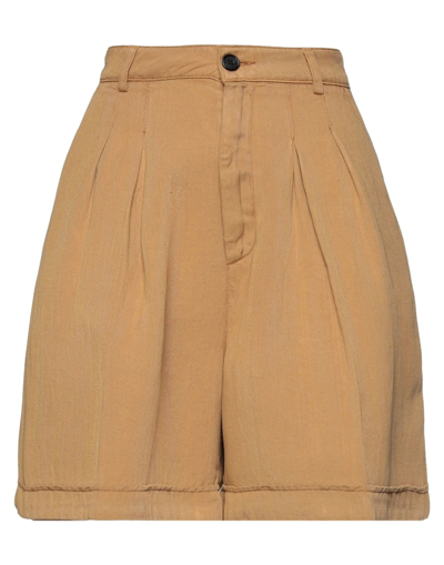 Department 5 Woman Shorts & Bermuda Shorts Camel Size 30 Tencel, Linen In Beige