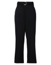 SEE U SOON SEE U SOON WOMAN PANTS BLACK SIZE 10 POLYESTER, VISCOSE, WOOL, ELASTANE