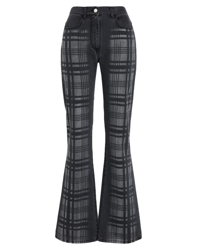 Alberta Ferretti Cotton Denim Straight Leg Jeans In Black