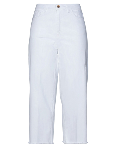 Bonheur Woman Jeans White Size 31 Cotton, Elastane