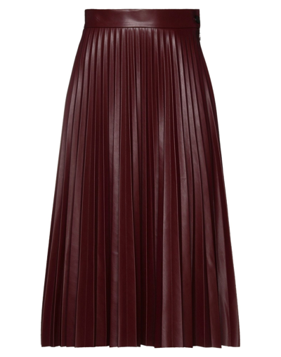 Roberto Collina Midi Skirts In Maroon