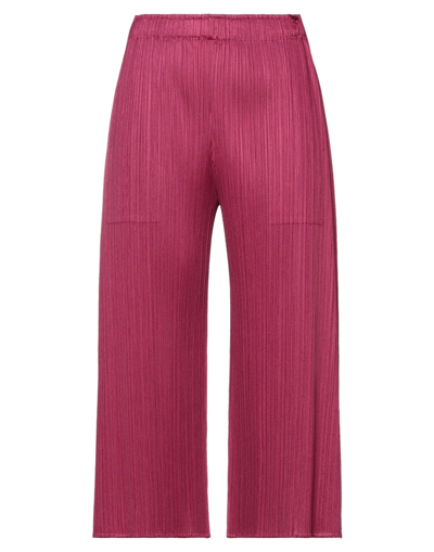 Issey Miyake Cropped Pants In Garnet