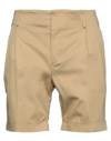 Brian Dales Man Shorts & Bermuda Shorts Sand Size 38 Cotton, Elastane In Beige