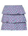 ALTEA ALTEA WOMAN MINI SKIRT PURPLE SIZE 6 COTTON, ELASTANE