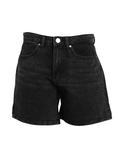 Only Phine Denim Mom Shorts In Black