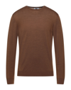 HERITAGE HERITAGE MAN SWEATER BROWN SIZE 42 VIRGIN WOOL, SILK, CASHMERE